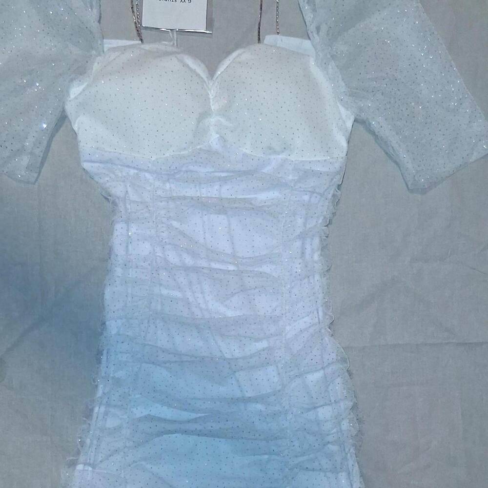 White mini bodycon dress